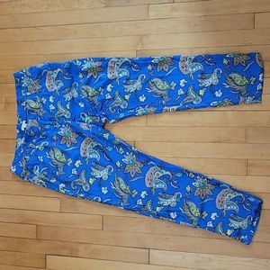 Ann Taylor Loft blue paisley floral pants